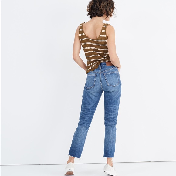 Madewell The High-Rise Slim Boyjean in Dover Wash: Raw-Hemmed Edition size 26 - Picture 15 of 15